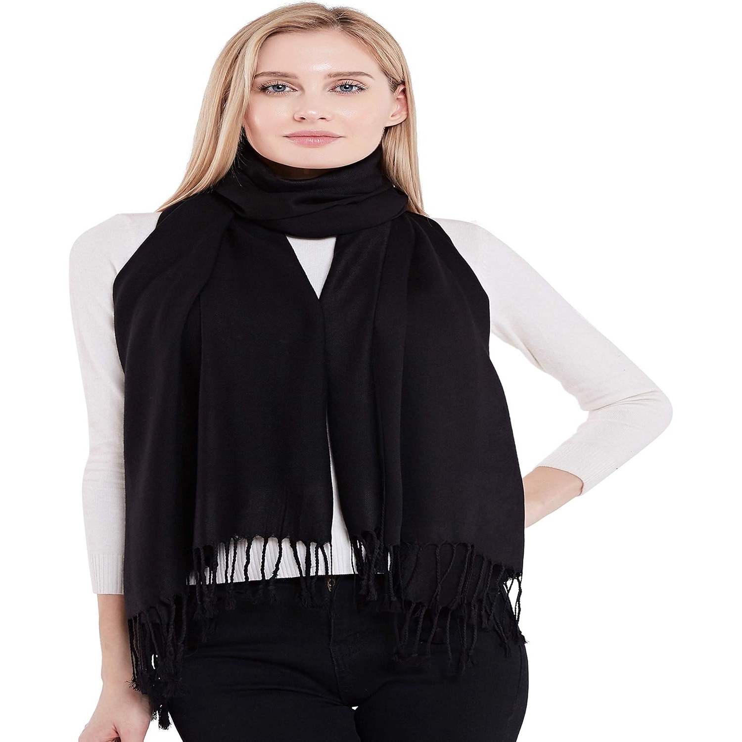 Two Ply Cashmere Shawl, Handmade in Nepal, 188 x 70 cm