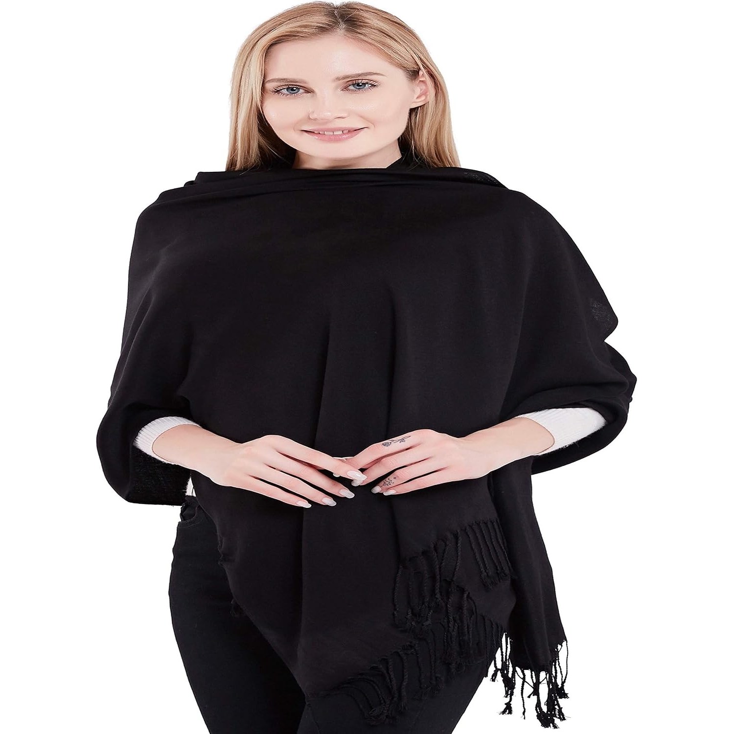 Two Ply Cashmere Shawl, Handmade in Nepal, 188 x 70 cm: image 7