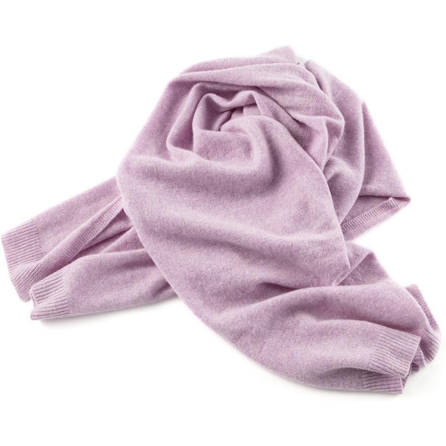 Knitted Cashmere Pashmina Scarf in Lavender: image 5