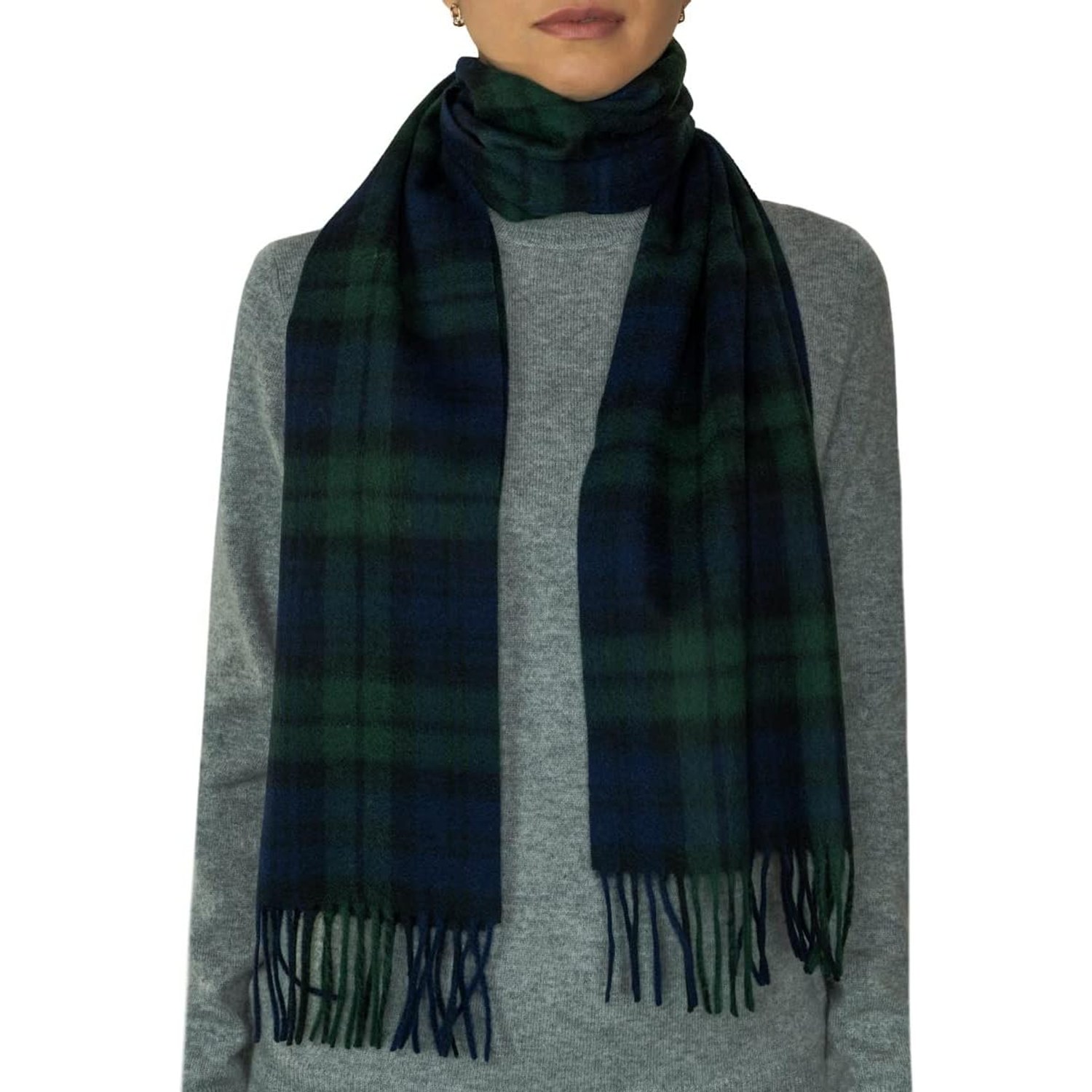 Lambswool Tartan Scarf in Black Watch: image 3