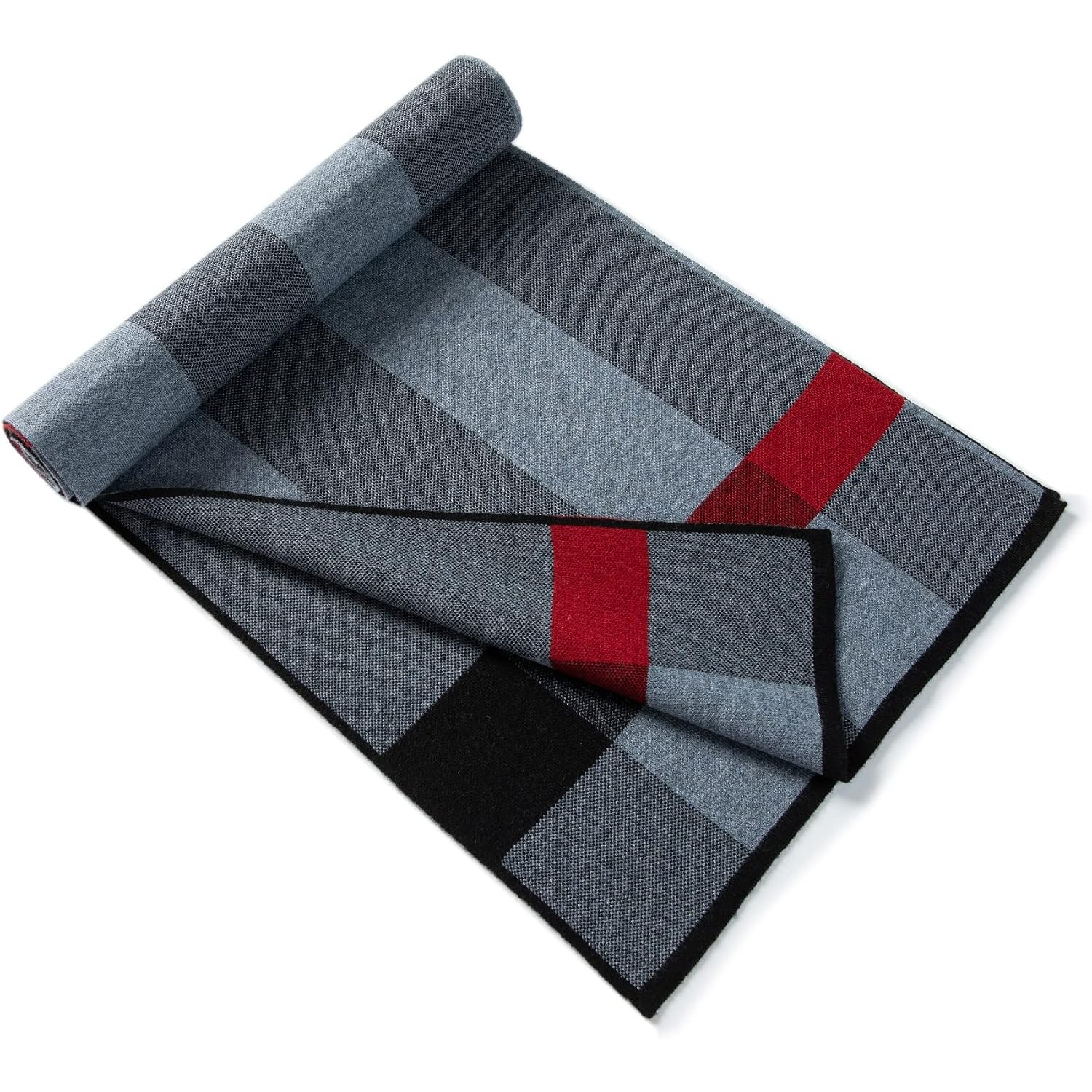 Merino Wool Tartan Scarf for Men with Gift Box