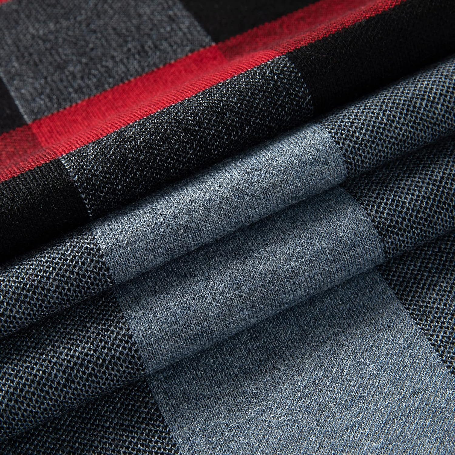 Merino Wool Tartan Scarf for Men with Gift Box
