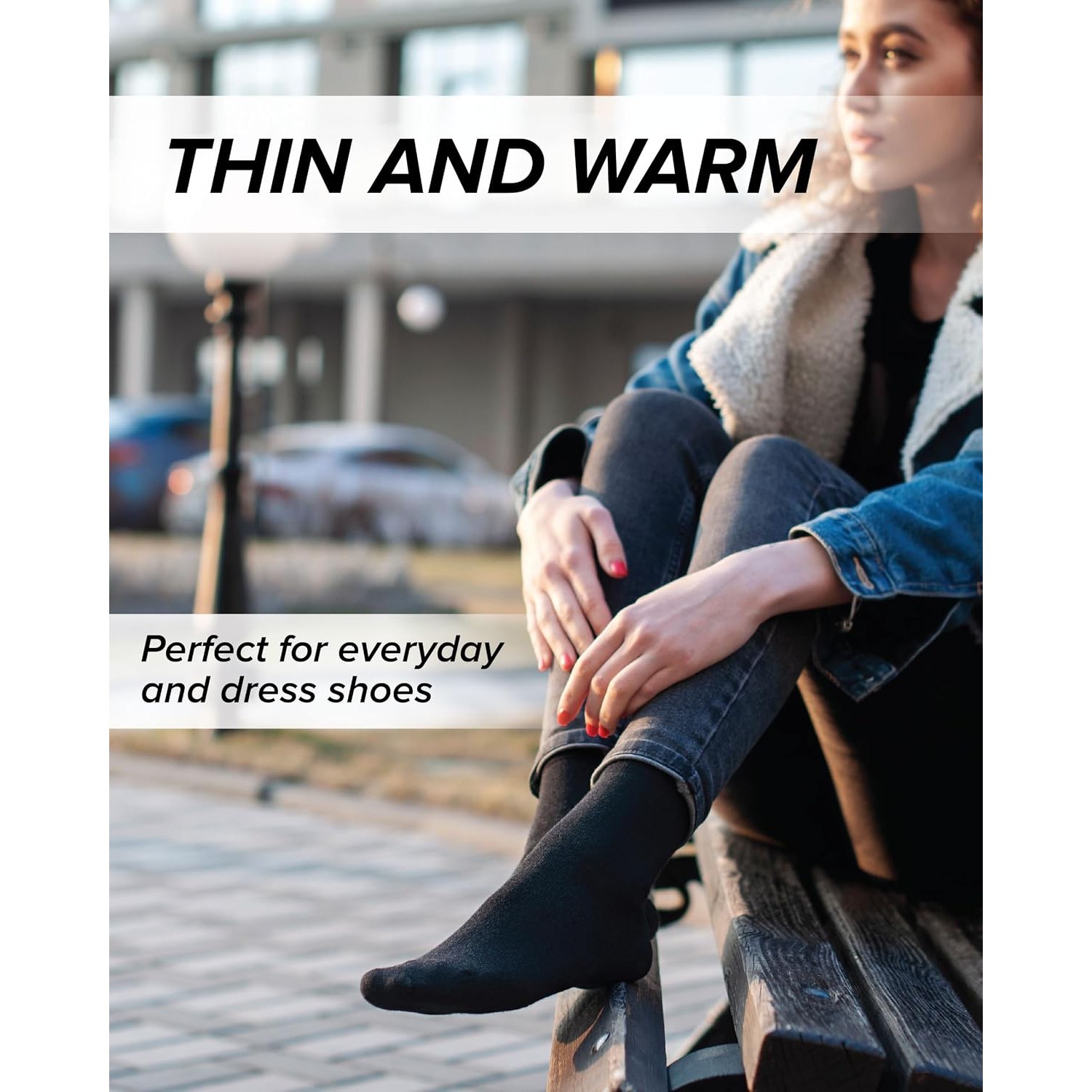 Merino Wool Socks for Women, 3 Pairs, Grey, EU 39-42: image 3