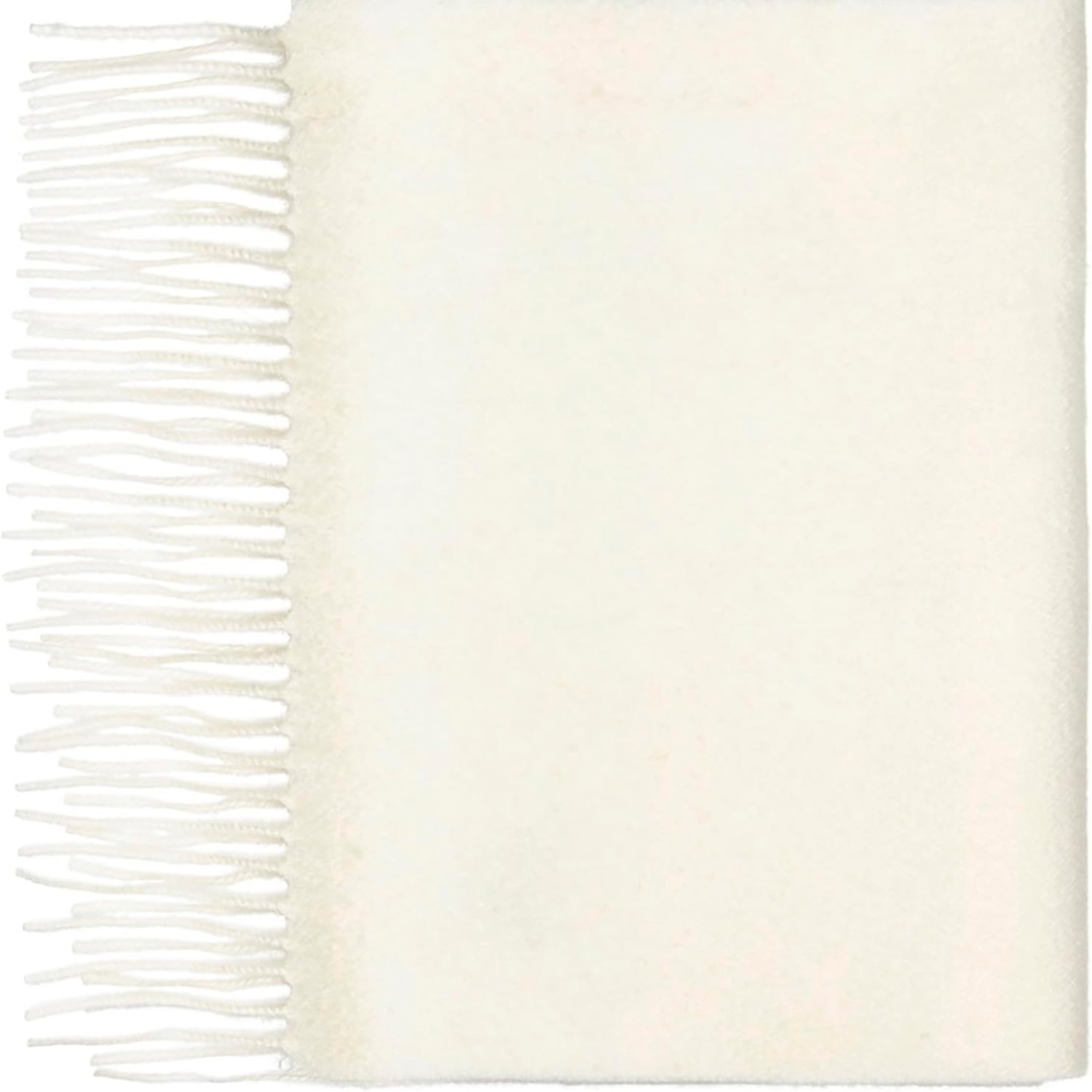 Pure Cashmere Scarf, Plain White, 2 Ply Woven