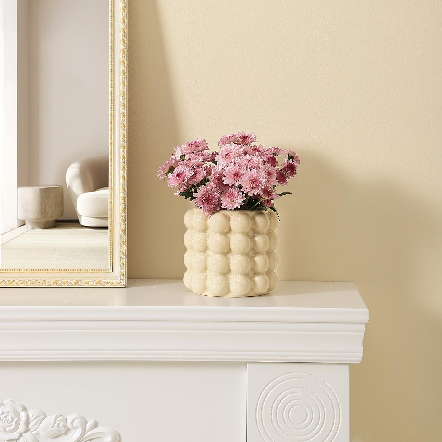 Beige Bubble Ceramic Vase (Medium): image 4