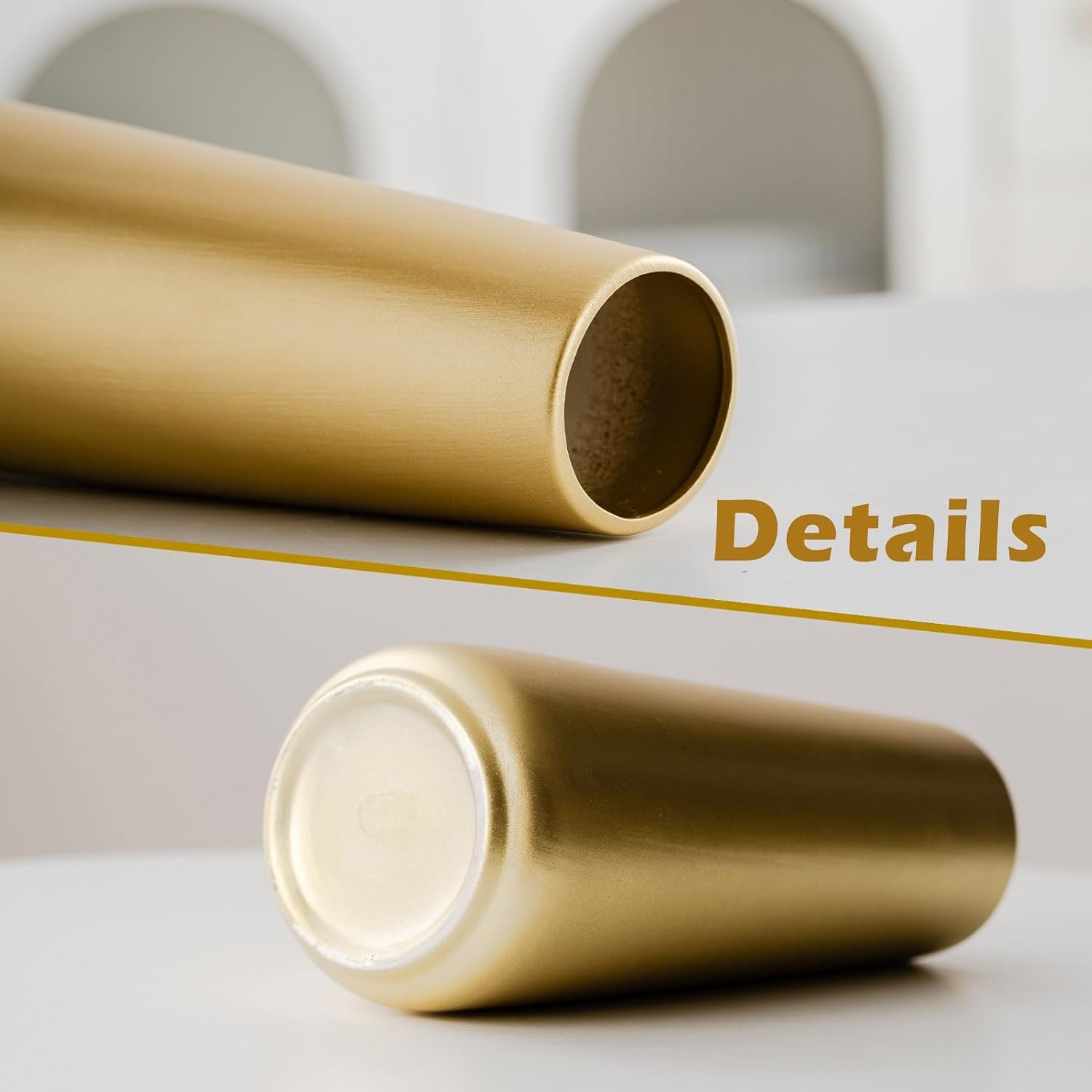 Light Gold Ceramic Vase 25 cm: image 5