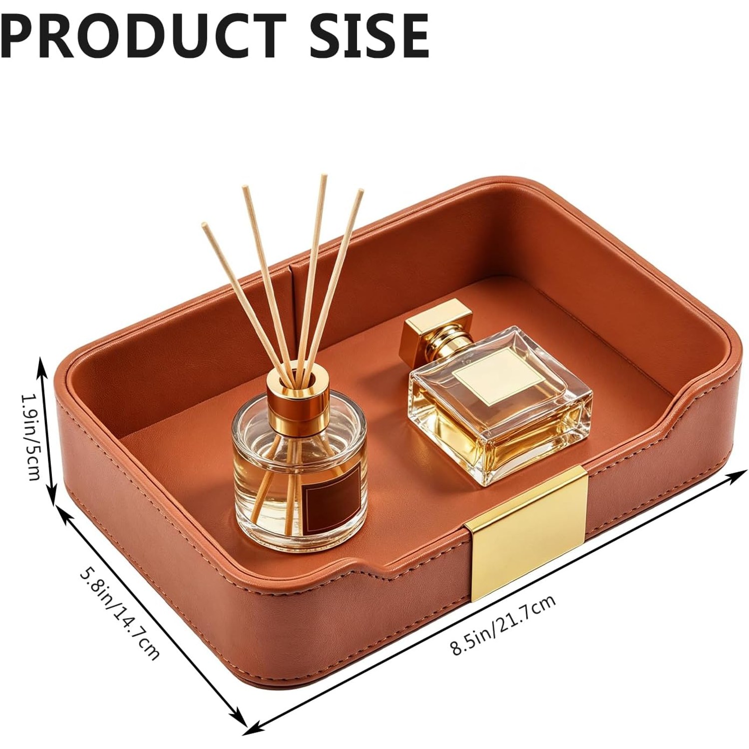 Faux Leather Desk Tray Catchall: image 4
