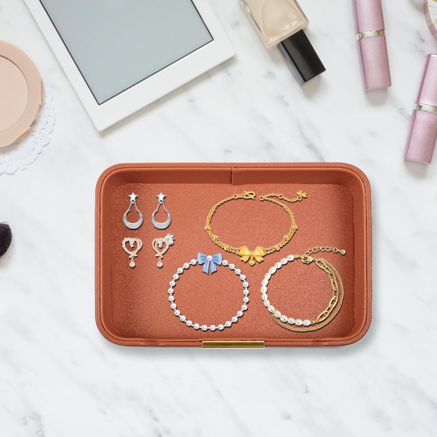 Faux Leather Desk Tray Catchall: image 5