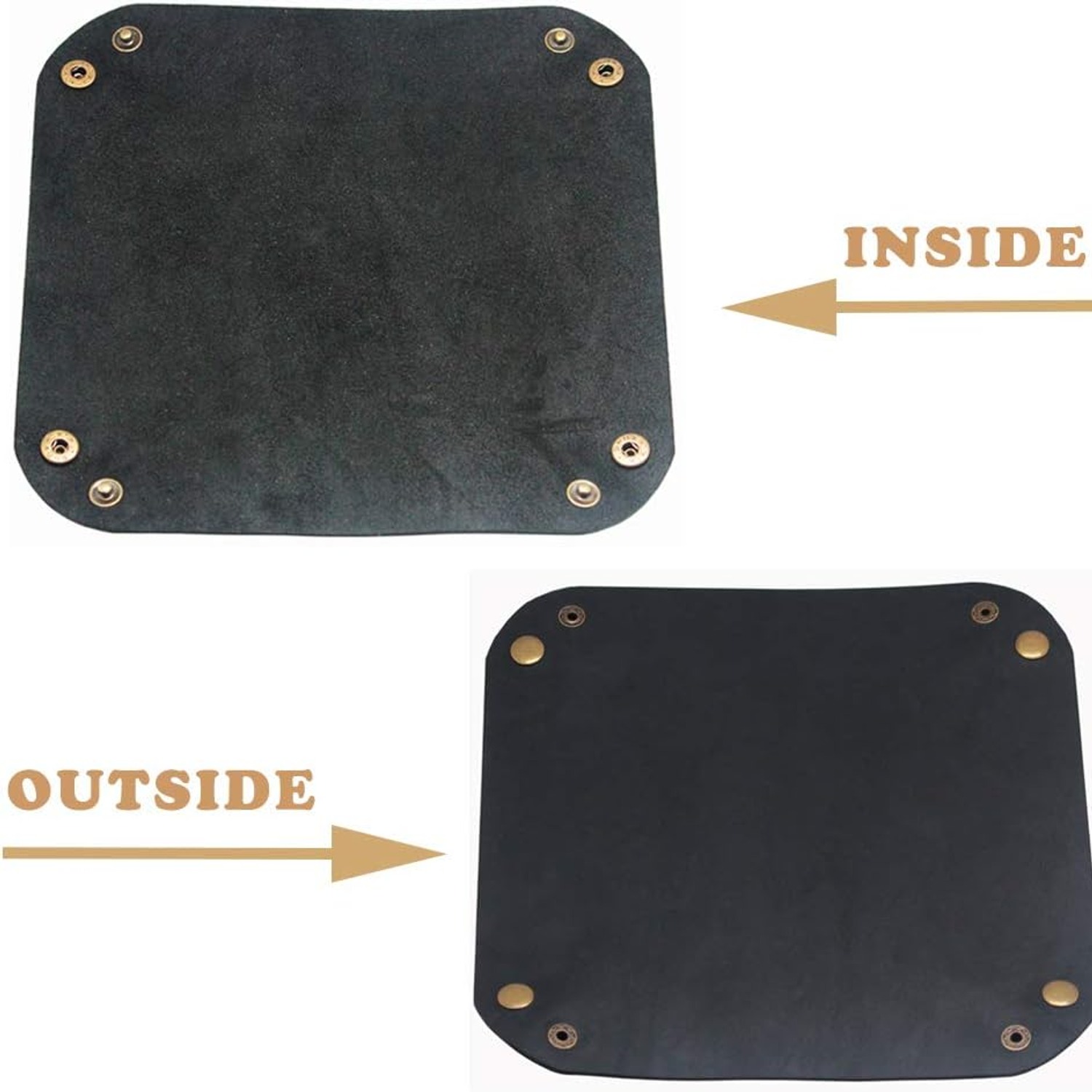 Folding Cowhide Leather Catchall Tray: image 2