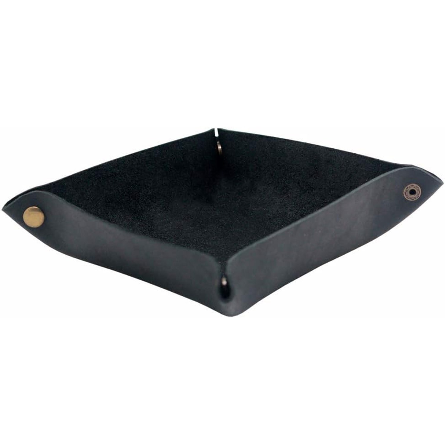 Folding Cowhide Leather Catchall Tray