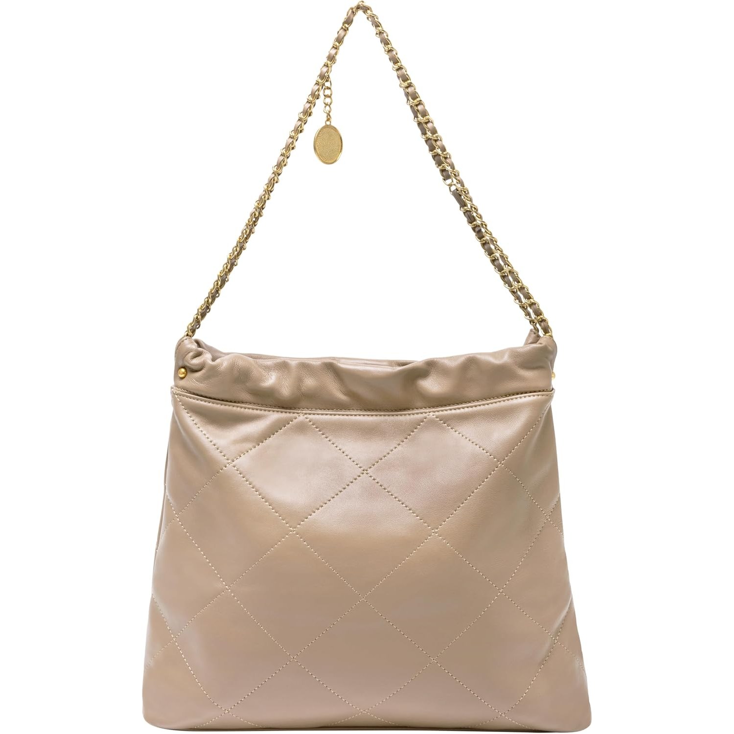 Quilted Lambskin Leather Tote Bag with Matching Zip Pouch: image 7