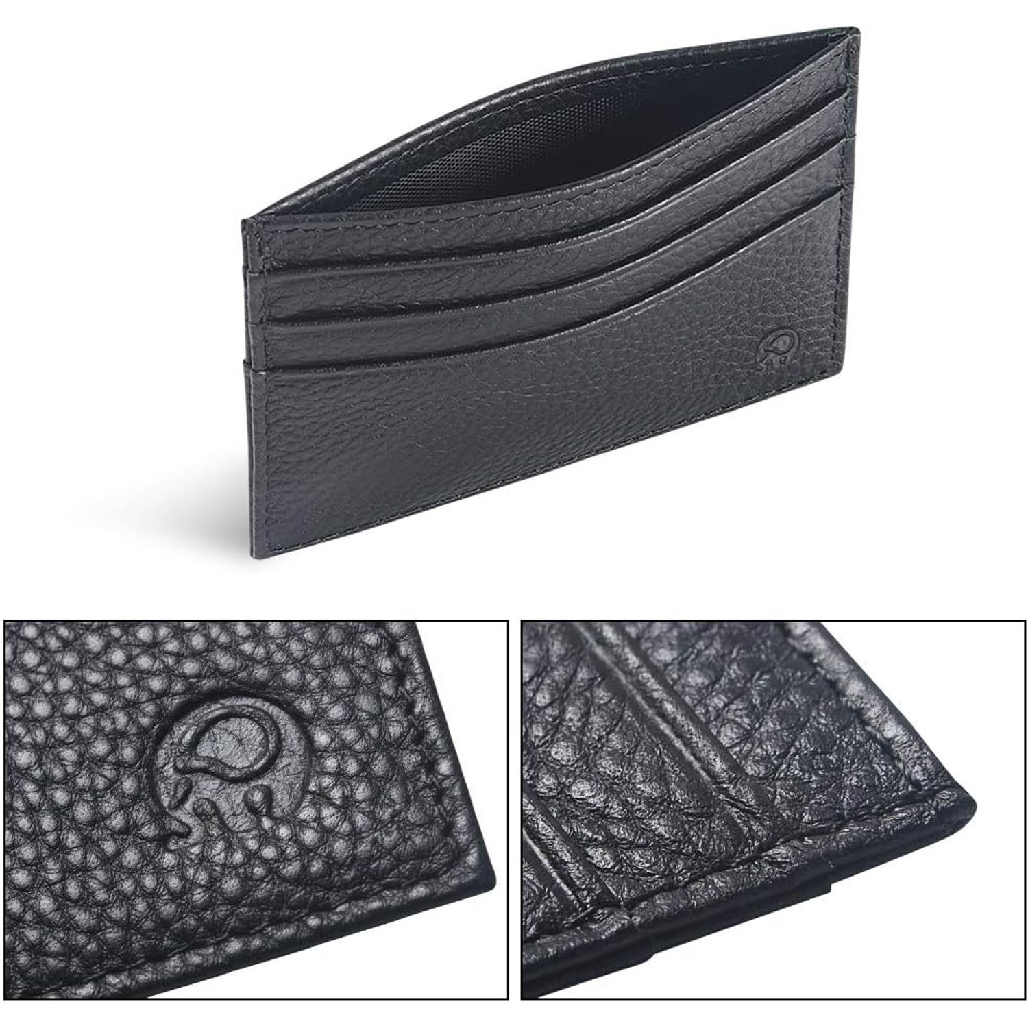 Slim Leather Card Holder with RFID Blocking: image 2