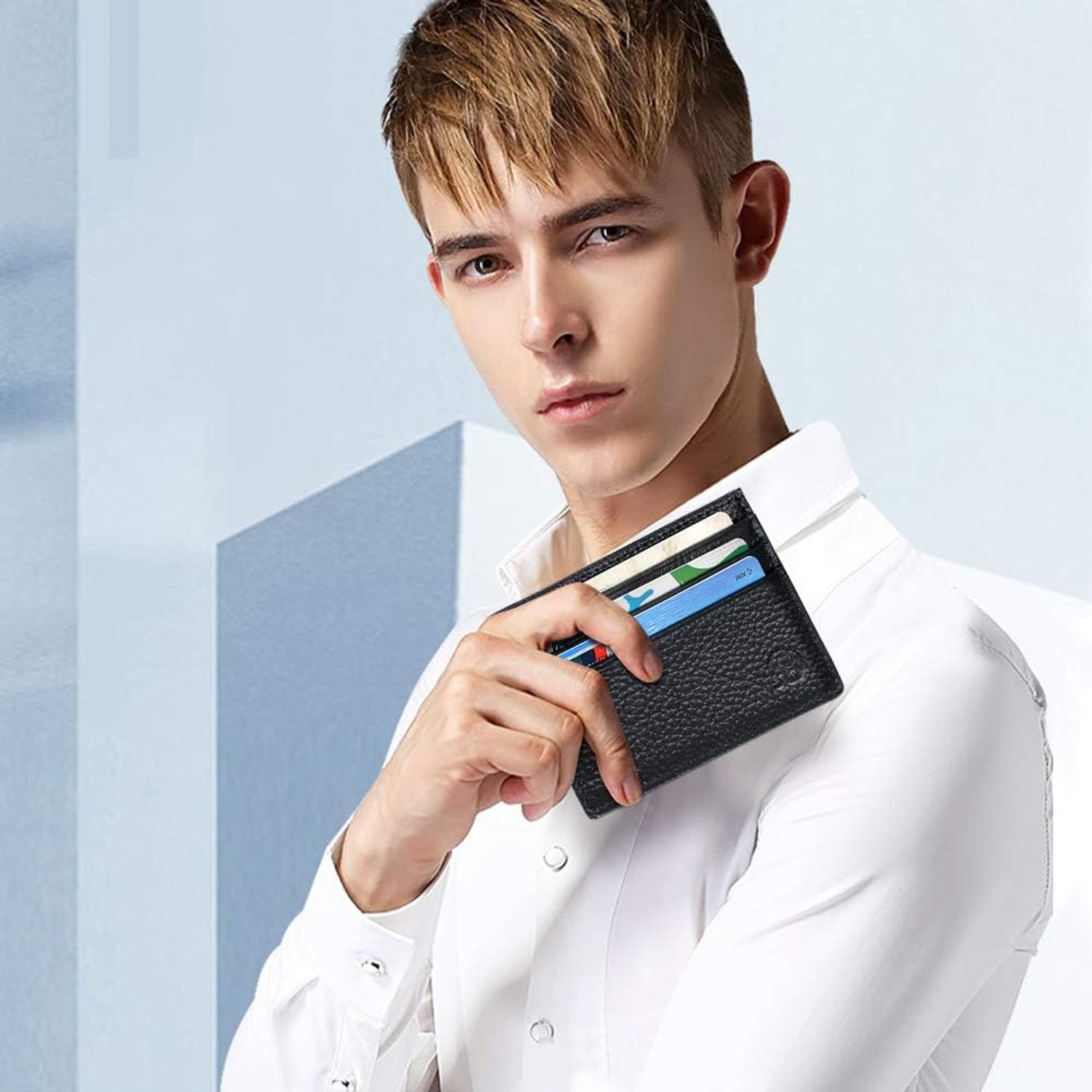Slim Leather Card Holder with RFID Blocking: image 4