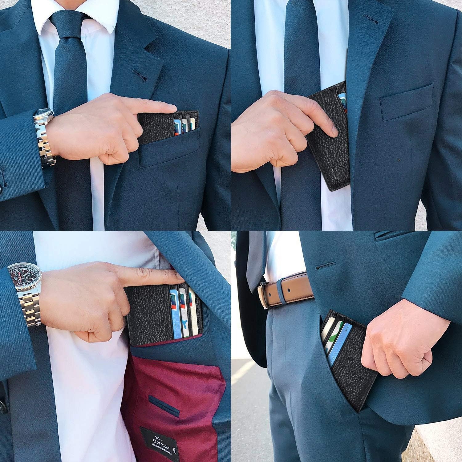 Slim Leather Card Holder with RFID Blocking: image 5