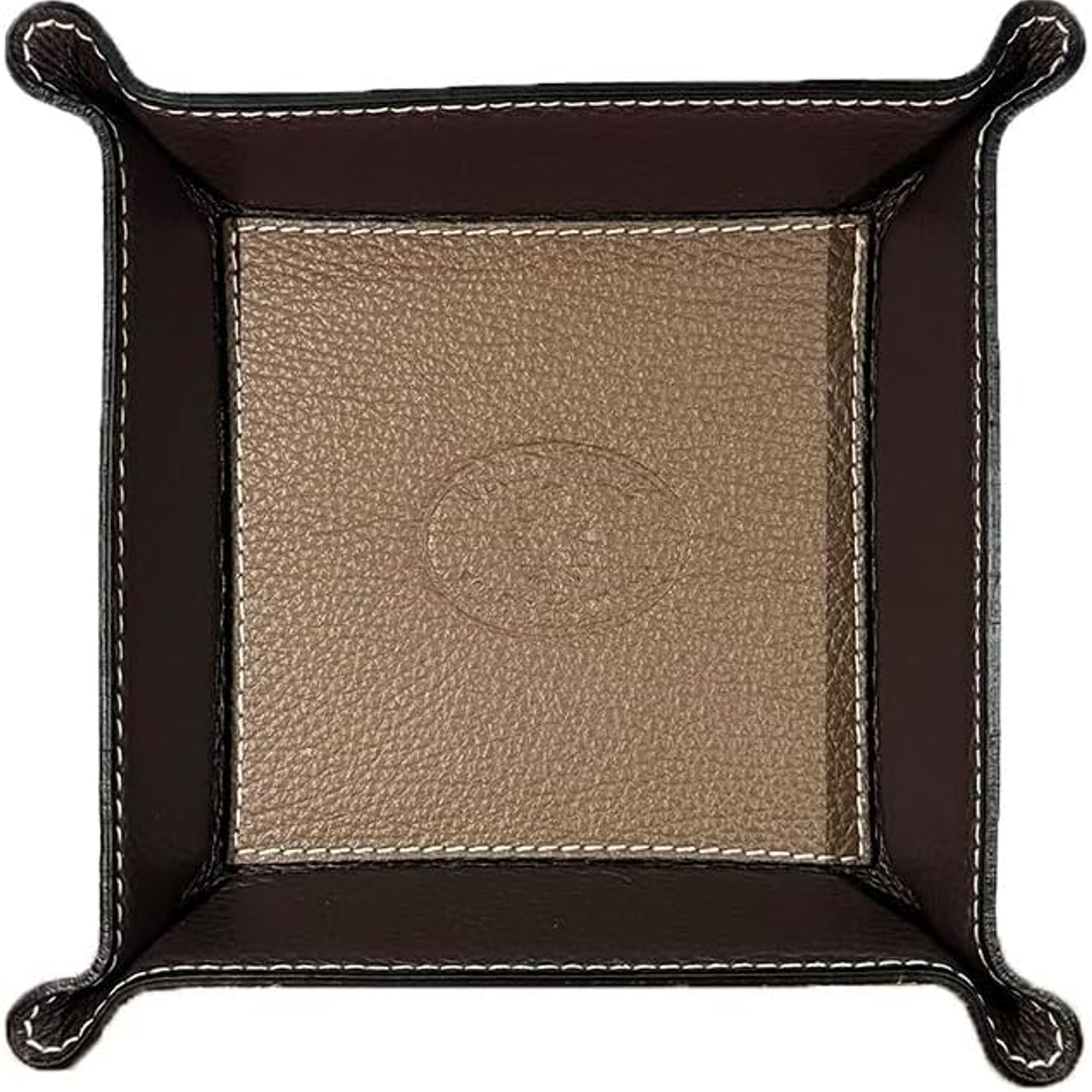 Square Genuine Leather Tray Organiser