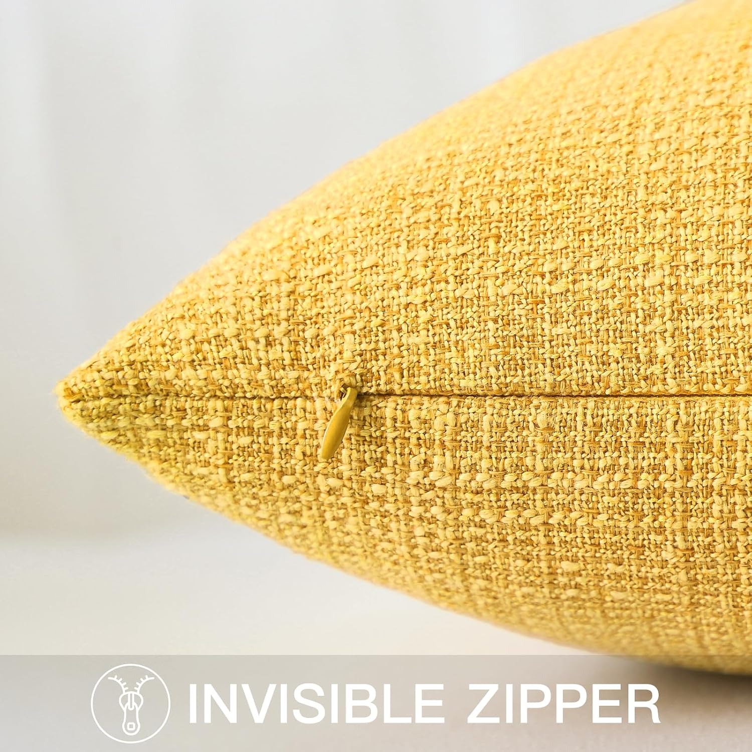 Linen Look Cushion Cover 40 x 60 cm, Single, Yellow