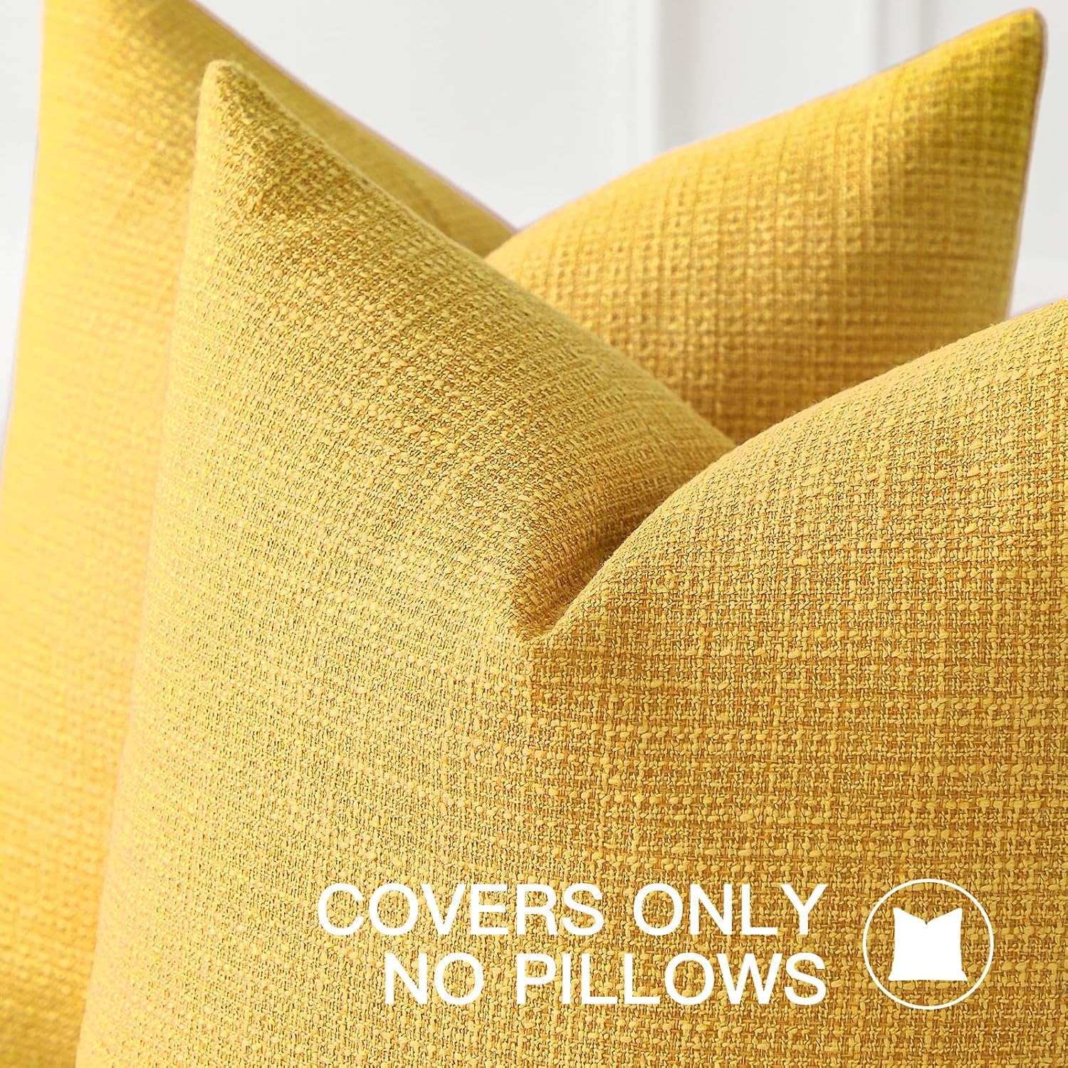 Linen Look Cushion Cover 40 x 60 cm, Single, Yellow: image 7