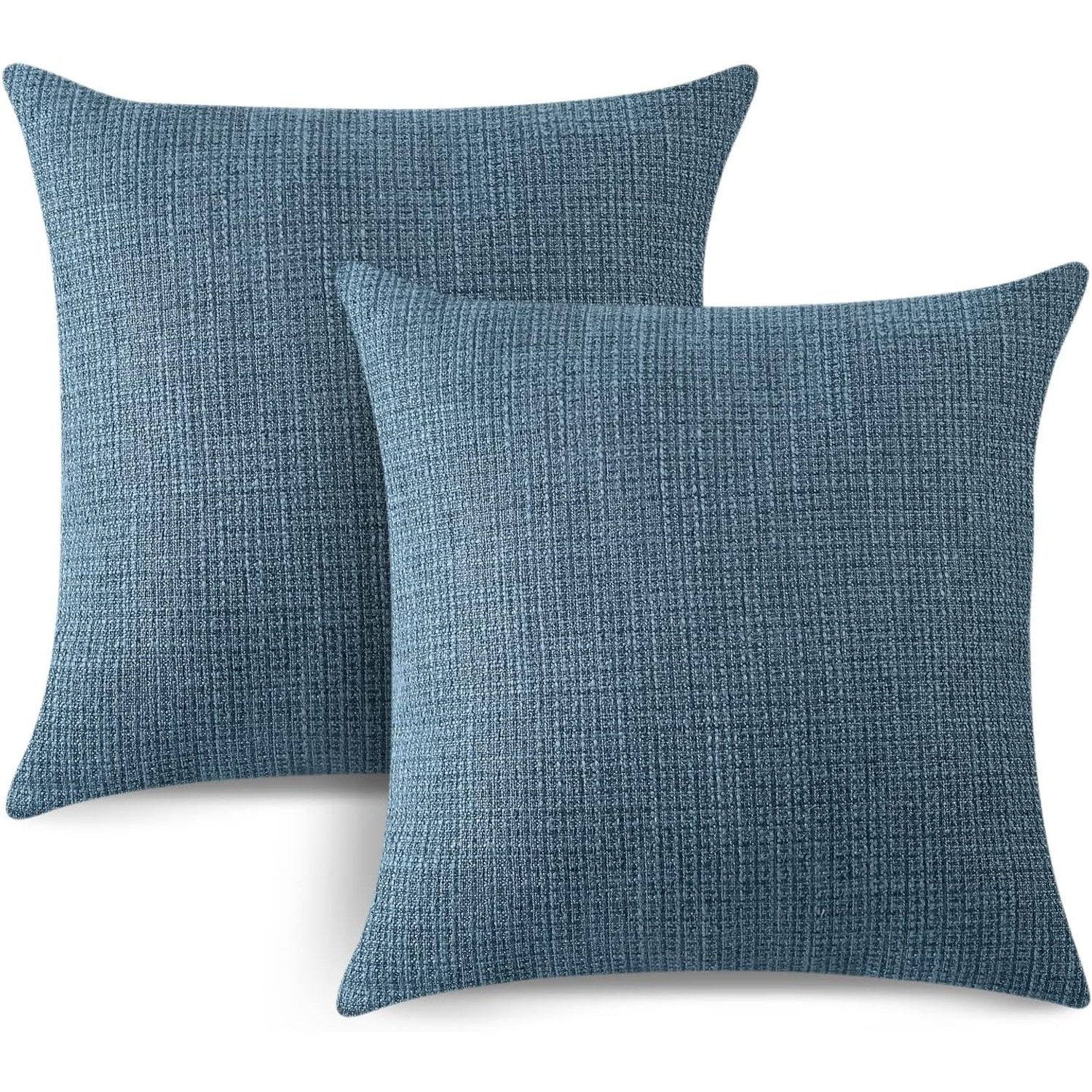 Linen Look Cushion Covers 50 cm (Set of 2, Blue): image 8