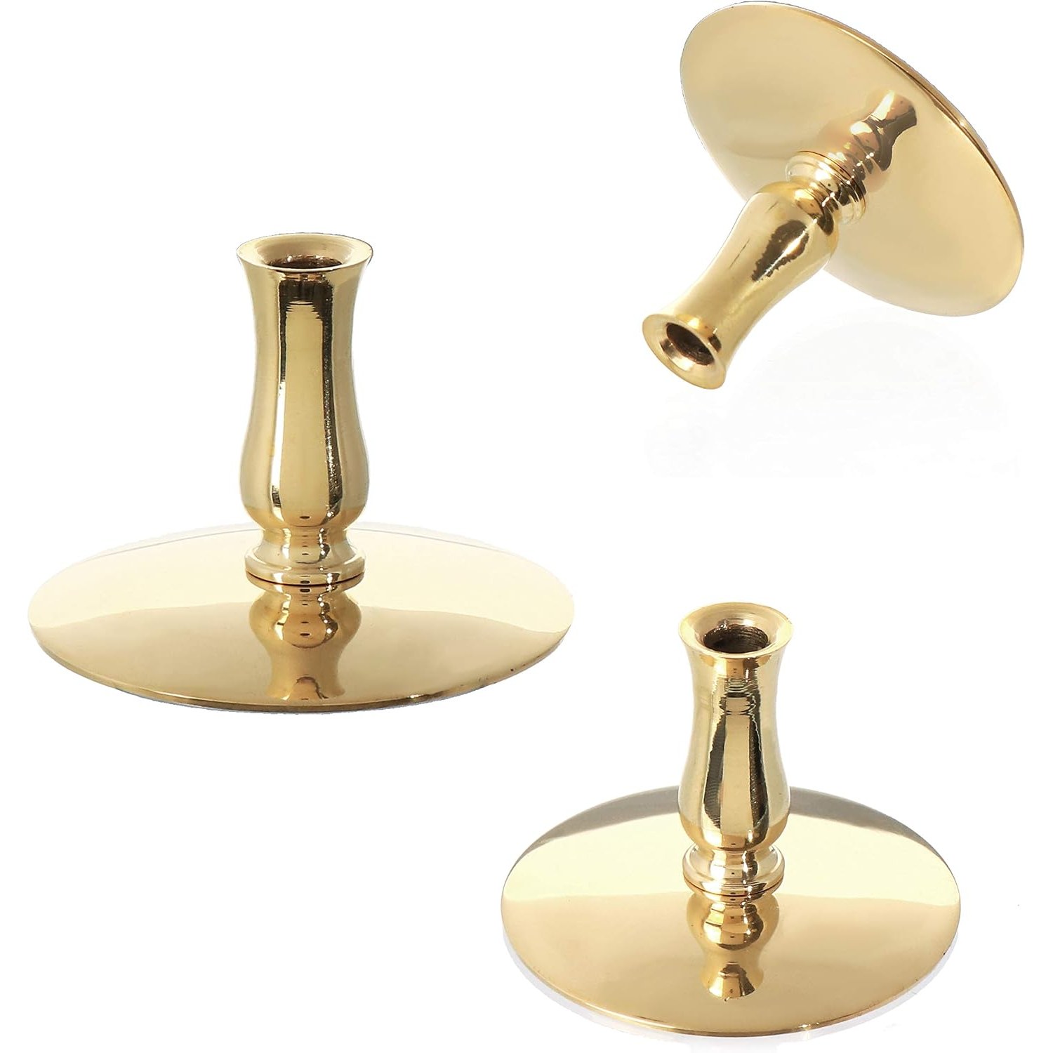 Brass Candle Holders Set of 3 for Thin Taper Candles