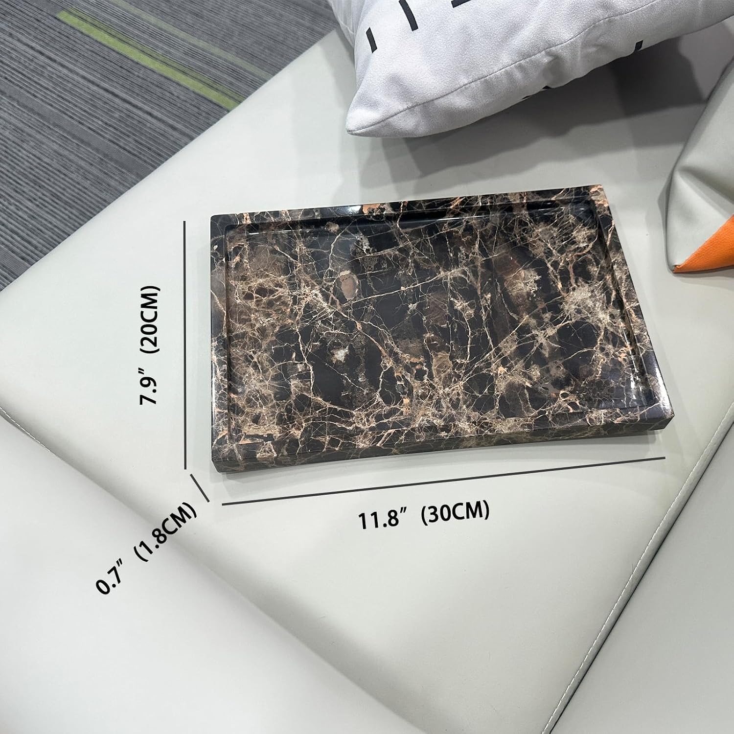 Dark Brown Marble Tray: image 3