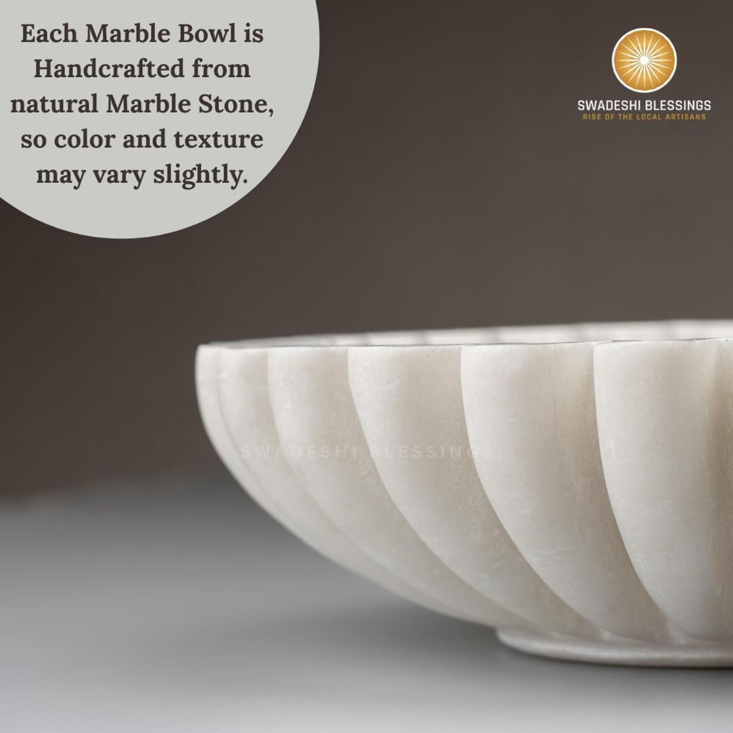 Handcrafted Marble Ruffle Bowl: image 4