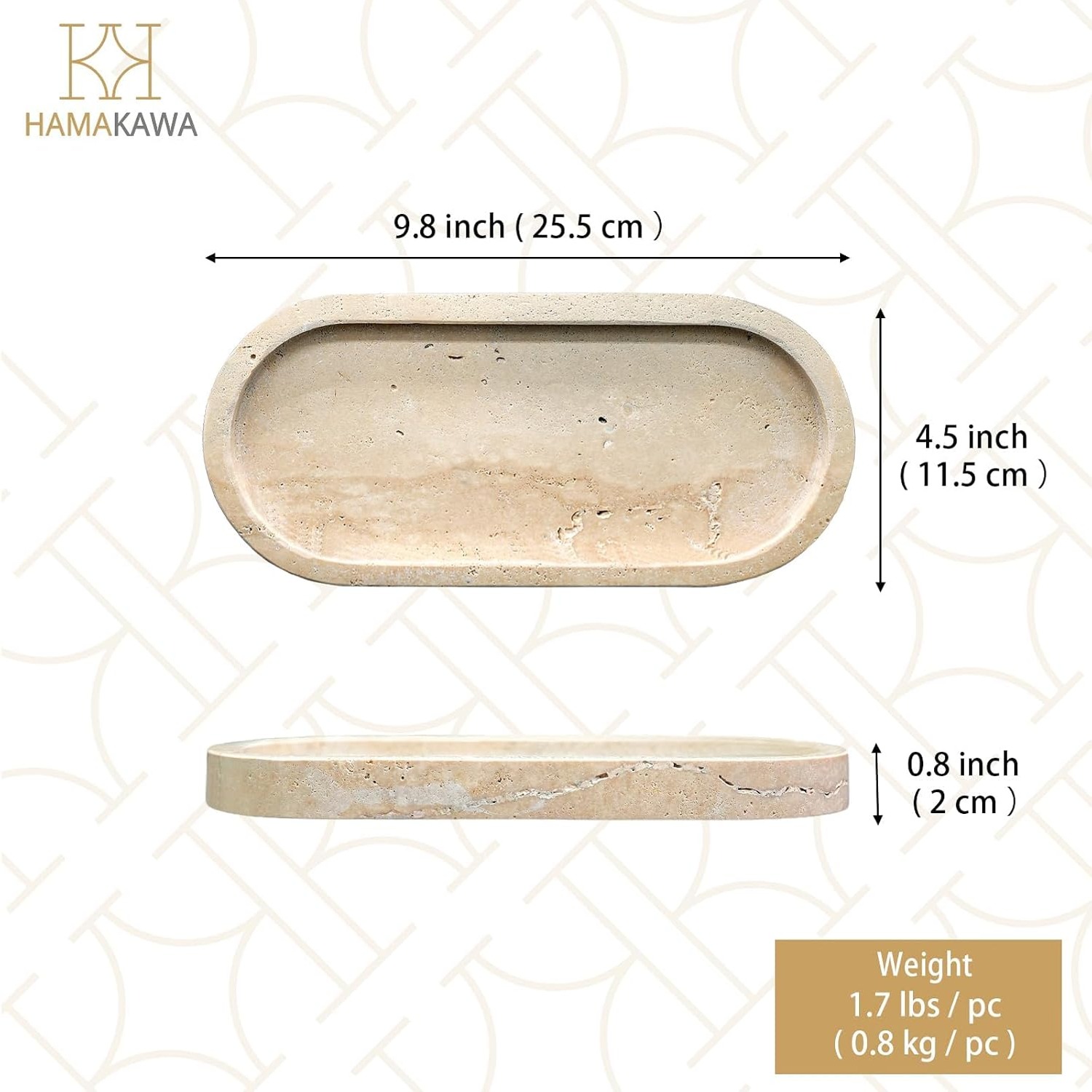 Oval Travertine Vanity Tray: image 2