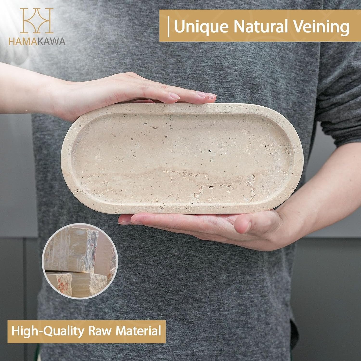 Oval Travertine Vanity Tray: image 3