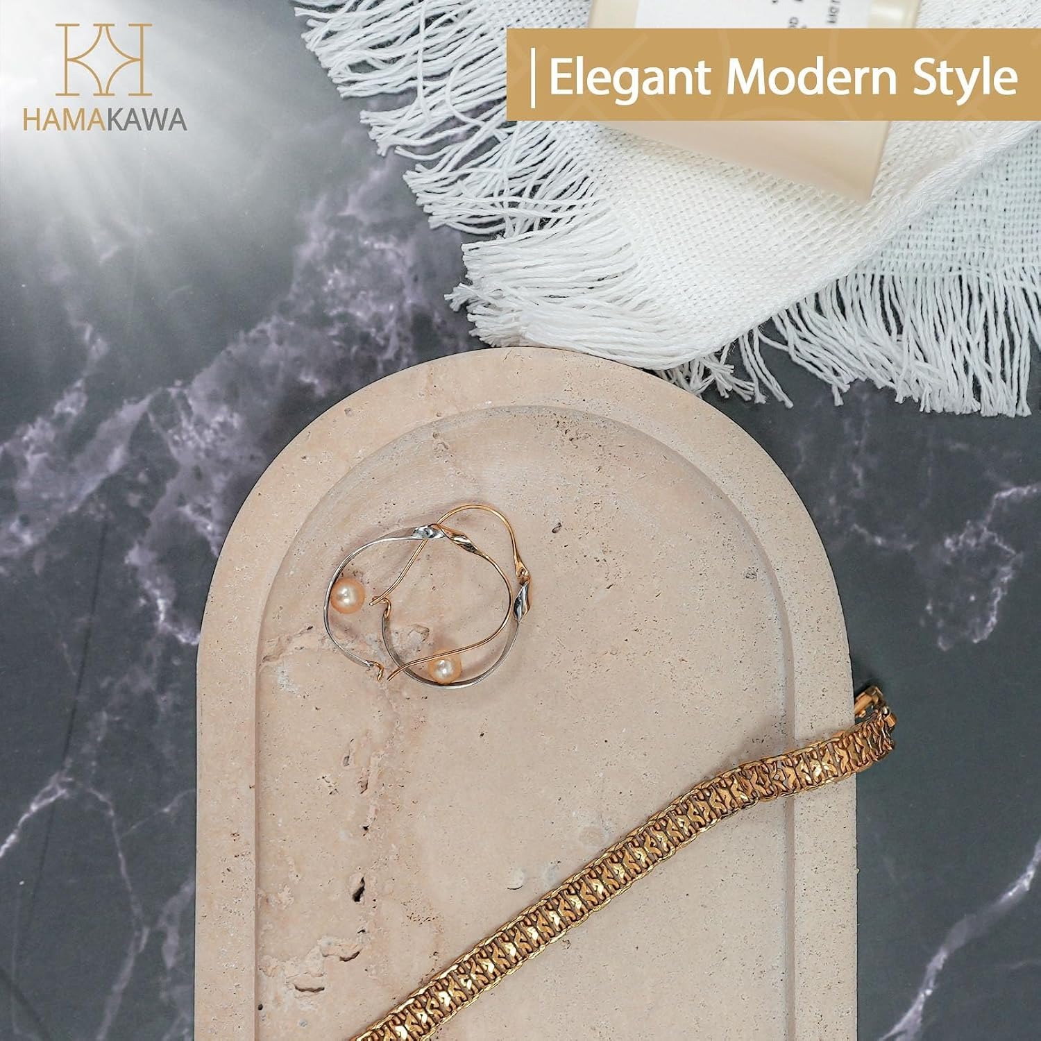 Oval Travertine Vanity Tray: image 5