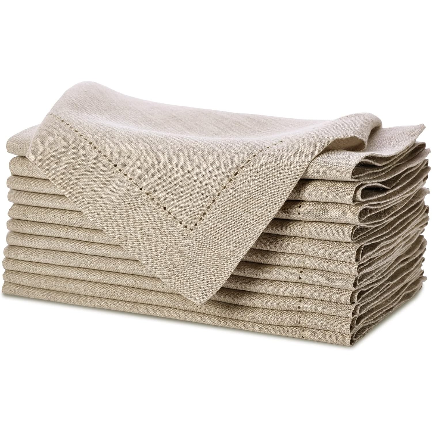 Natural Linen Napkins, Set of 12