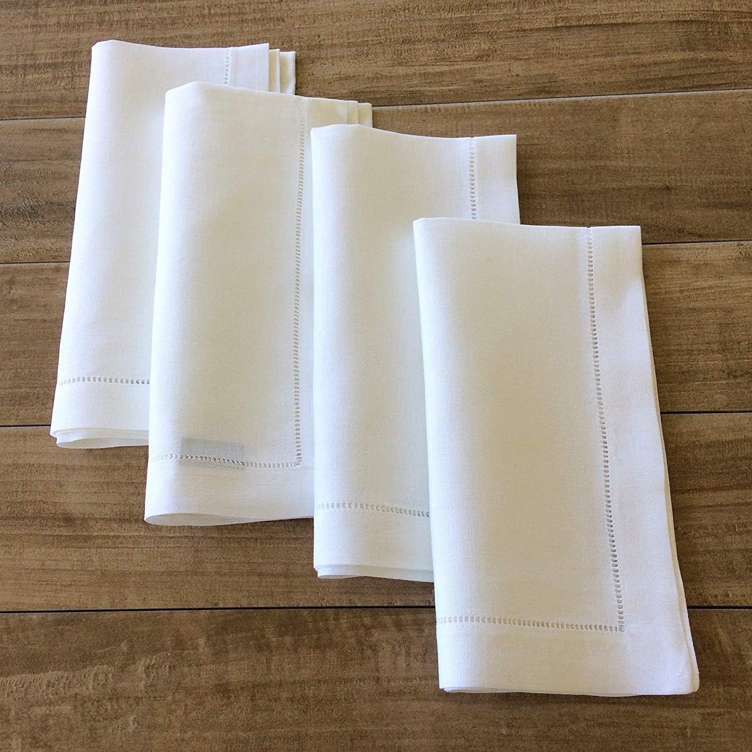 White Linen Hemstitch Napkins, Set of 12: image 6