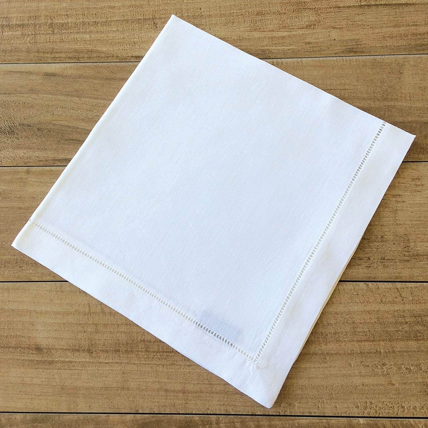 White Linen Hemstitch Napkins, Set of 12: image 8