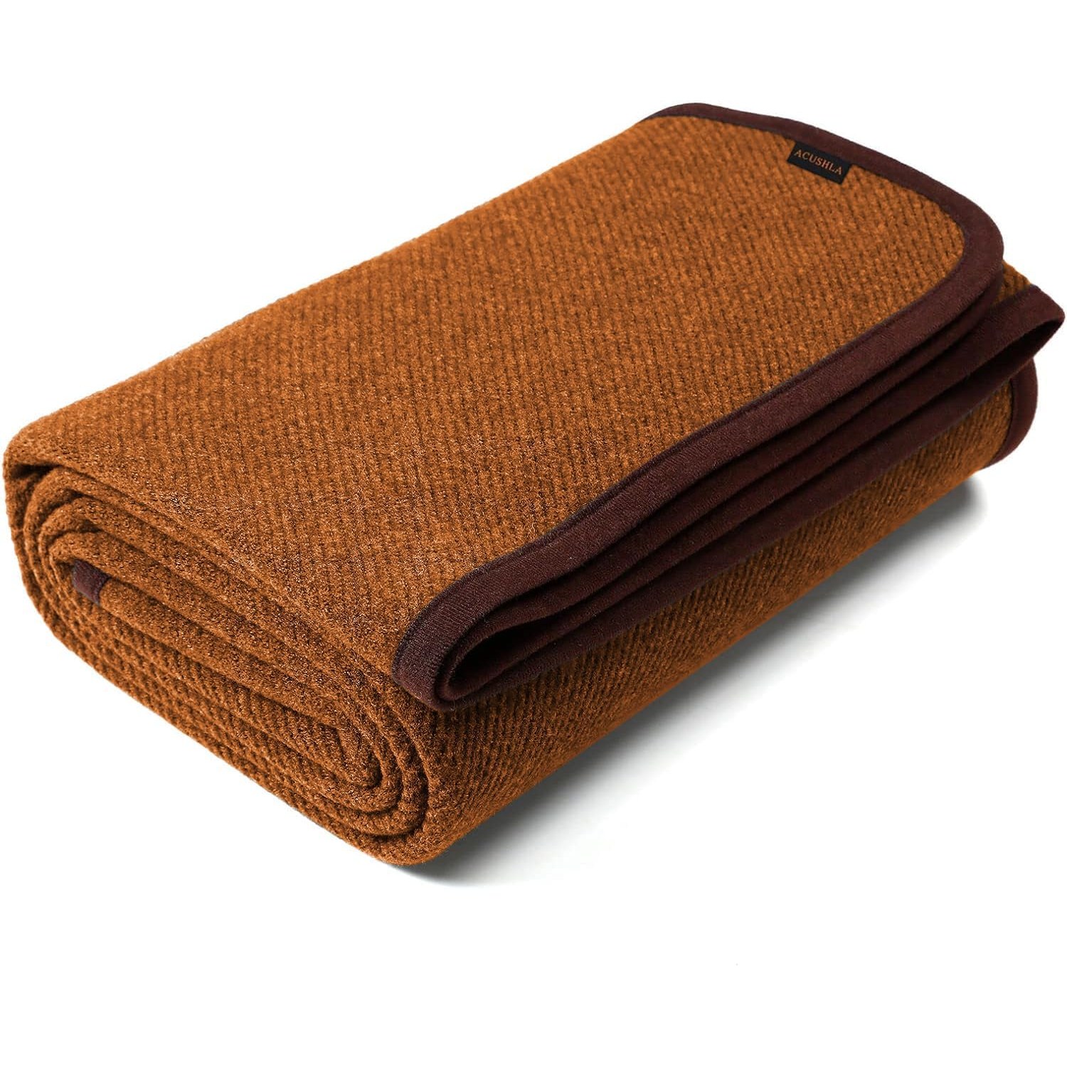 Merino Blend Blanket 160 x 200 cm (25% Merino Wool), Pumpkin Orange